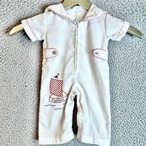 Baby Toddler Vintage 0-3 Months 1pc White Red Embroidered Graphics Pants Outfit